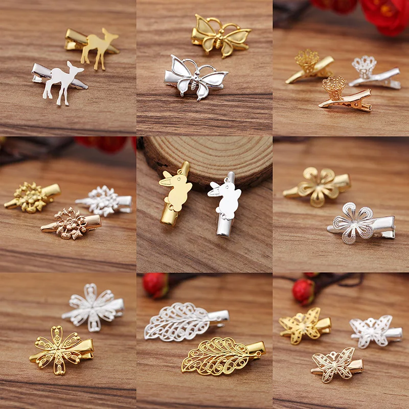 30 штук металлическая латунь филигранные граненые заколка для волос установка DIY