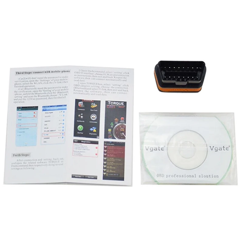 Инструмент для диагностики кода автомобиля Vgate iCar 2 ELM327 Bluetooth V3.0 OBD2 1 шт. 2021 - купить