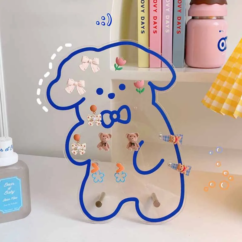 Творческая пластиковая стойка для показа милых экранчатых сережек из картона Creative Cartoon Plastic Clear Earrings Studs Display Rack Cute Screen Earring Jewelry Stand Holder Storage Box Supplies on.