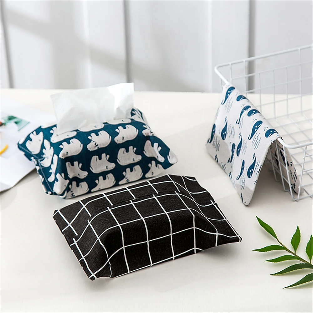 Чехол для салфеток контейнер из хлопка и льна дома автомобиля бумажные салфетки