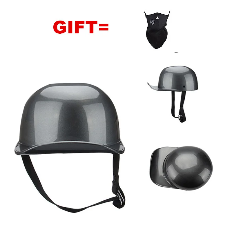 

Free Shipping PU Leather Vintage Motorcycle Helmet Open Half Face Motocross Helmet Vintage Motorbike Riding For Adults ManWomen