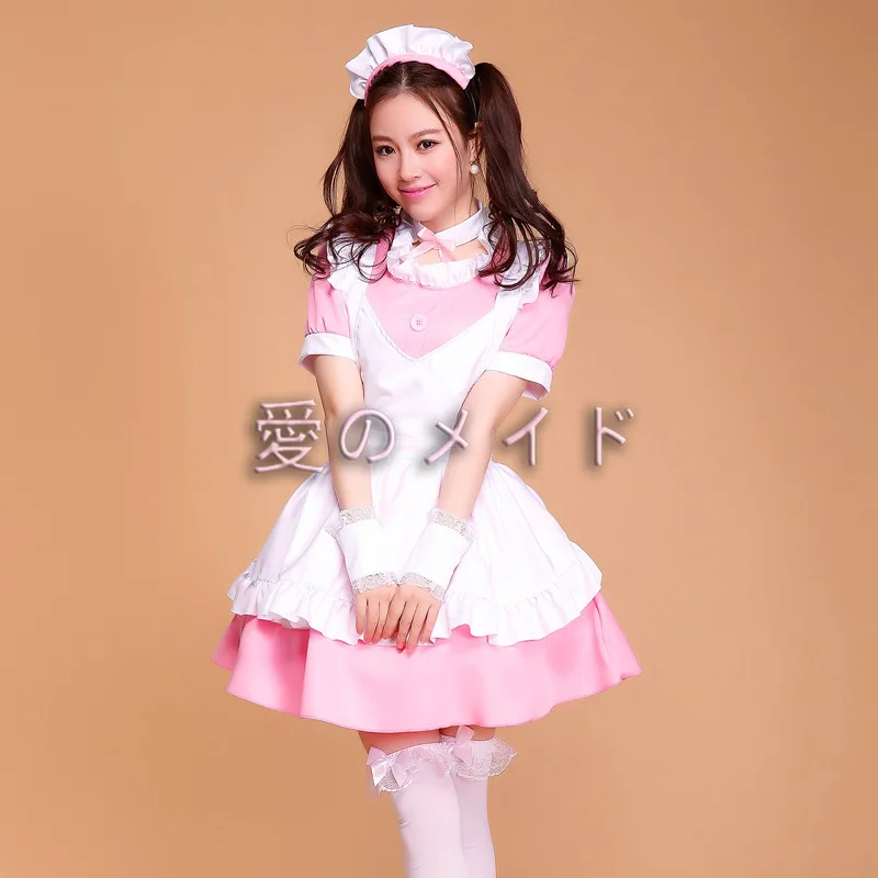 

High Quality Classic Black Cafe Maid Cosplay Costume Lolita Cute Dress Restaurant Waiter Uniform For Women