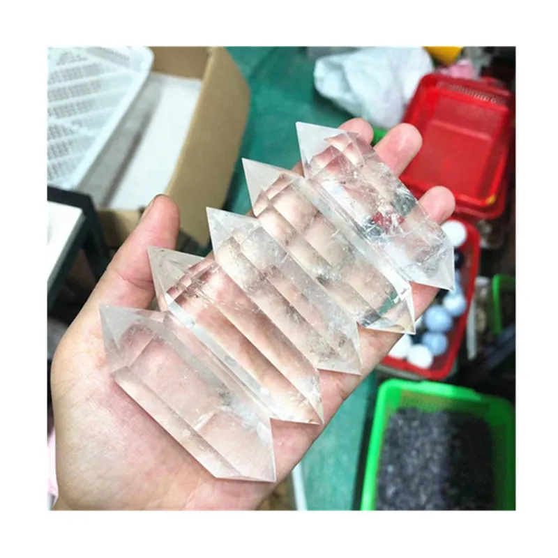 

Natural Clear Quartz Double Wand Point Crystal Stones For Decoration