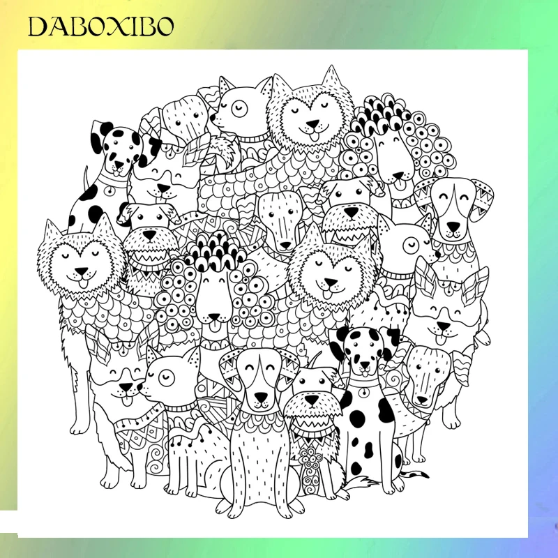 

Cartoon Cute Full Page Animals Clear Stamps For DIY Scrapbooking/Card Making/Photo Album Silicone Decorative Crafts 13X13