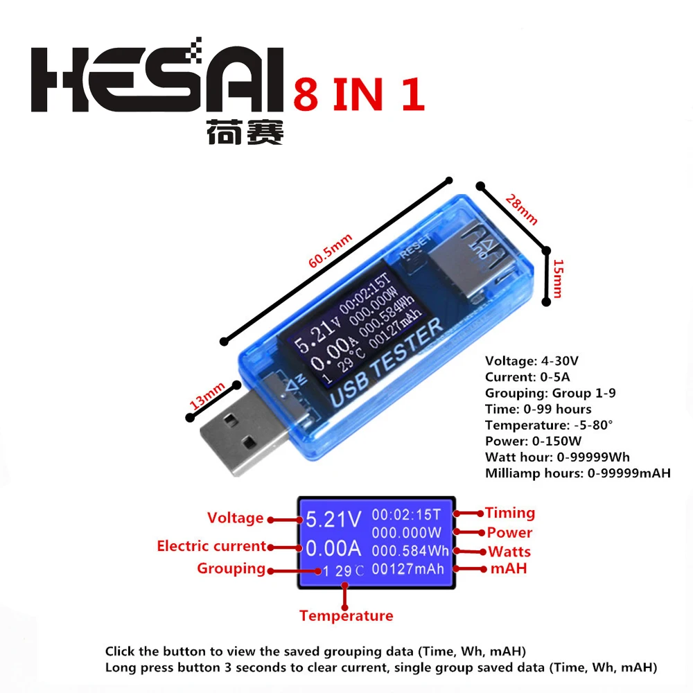 Улучшенная версия 8/9/10 в 1 QC2.0 3 0 4 30 электрическая мощность USB тестер напряжения