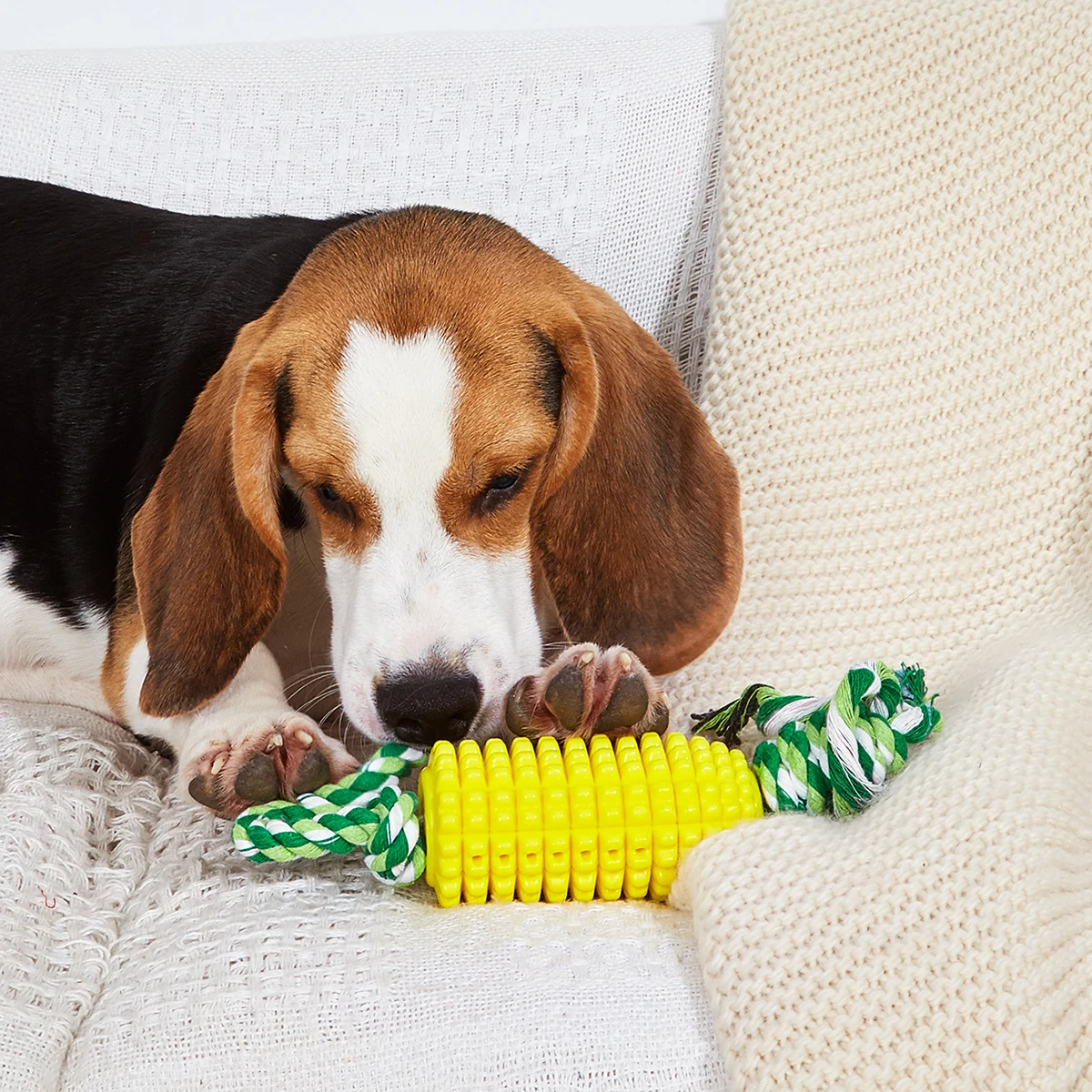 Corn Dog Chew Toys for Aggressive Chewer, Large Breed Indestructible and Durable Dog Toys for Medium dogs and puppy