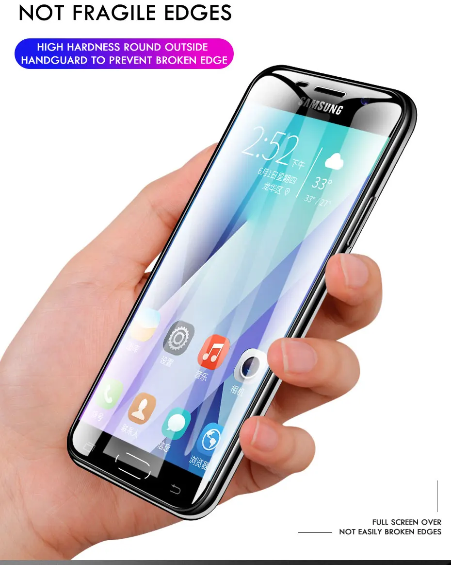 3-1 шт./лот закаленное Стекло для samsung Galaxy J4 Plus J6 J8 A6 A8 A7 Экран протектор для samsung A5 A3 A7 Стекло пленка