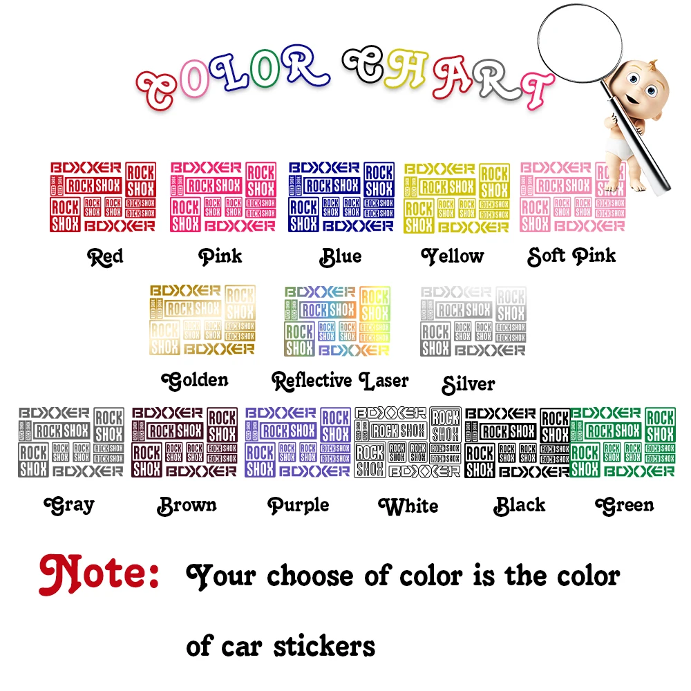 Графические Наклейки для RockShox 12 штук четырехъядерных чехлов | Автомобильные