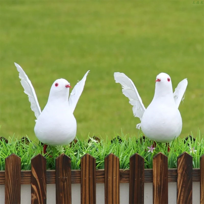 Декоративные искусственные голуби белое перо из пенопласта свадебное украшение