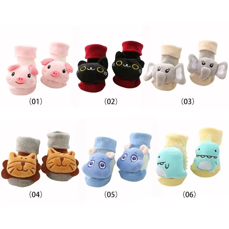 1 пара детских носочков пол стерео-носки нескользящие Копилка головка со