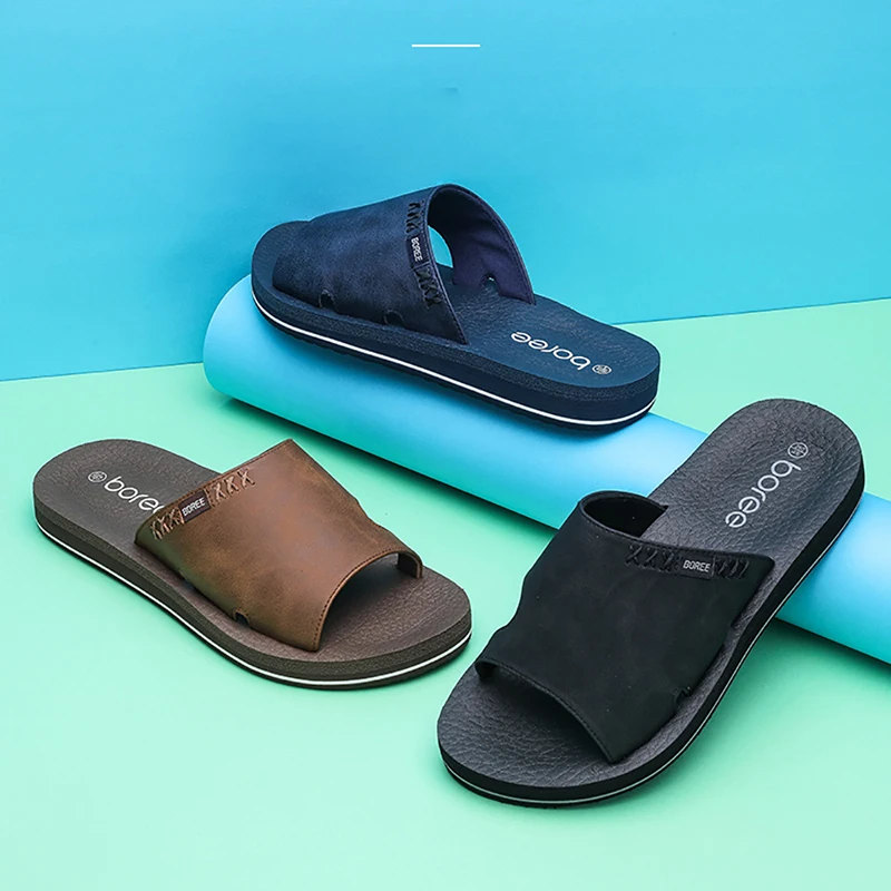 Повседневная мужская обувь Boree амортизирующие мягкие мужские шлепанцы