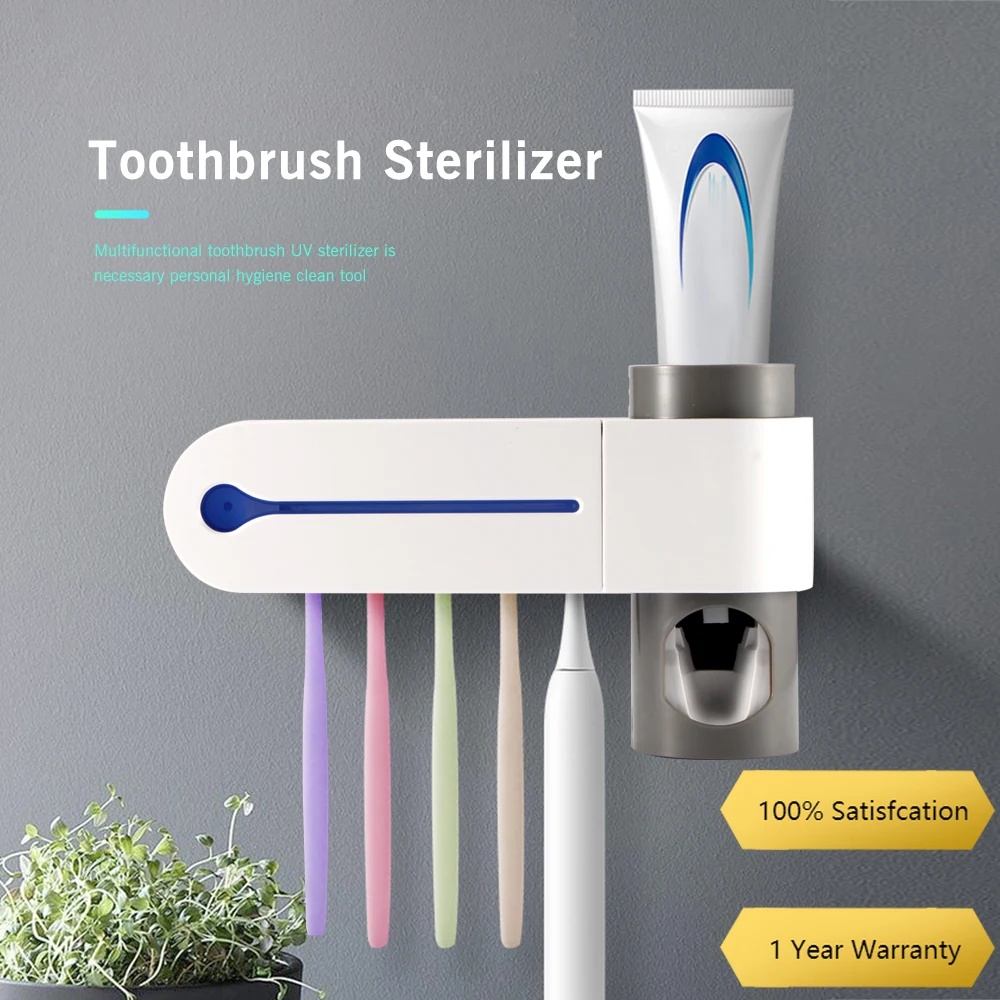 

UV Light Ultraviolet Toothbrush Automatic Toothpaste Dispenser Sterilizer Toothbrush Holder Cleaner Support Dropshipping