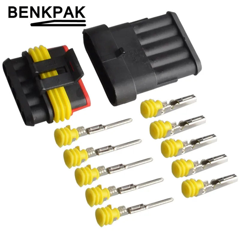 1 комплект 5 P водонепроницаемый автомобильный проводной разъем Мотоцикл HID