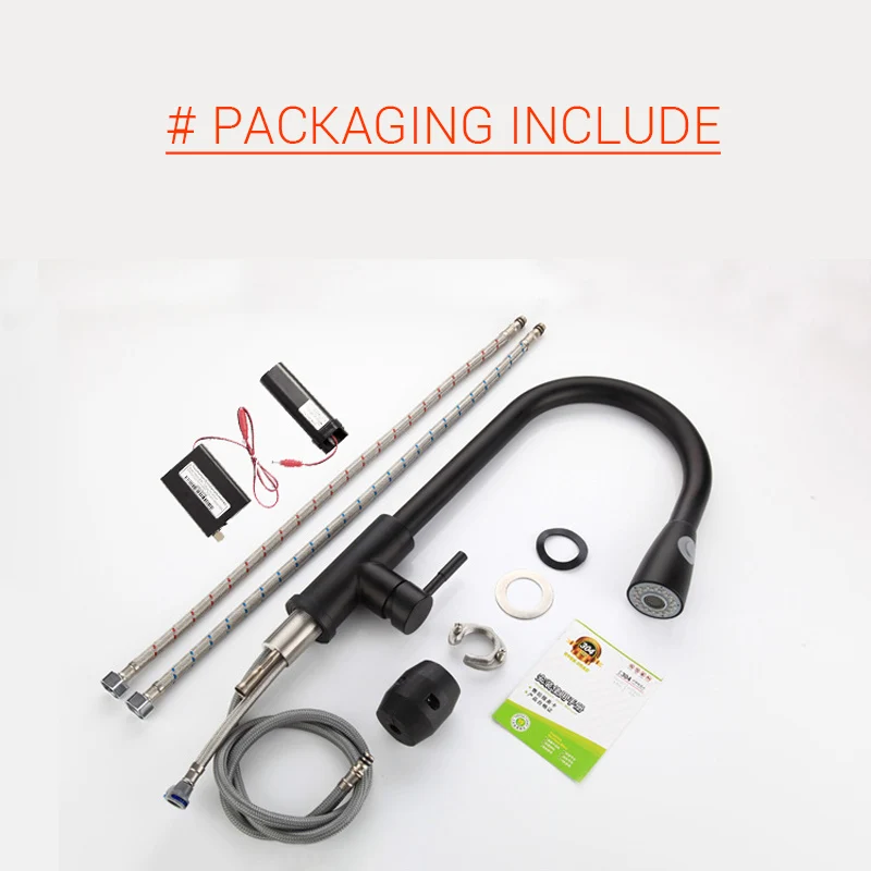 Смеситель кухонный из нержавеющей стали с сенсорным управлением и индуктивным