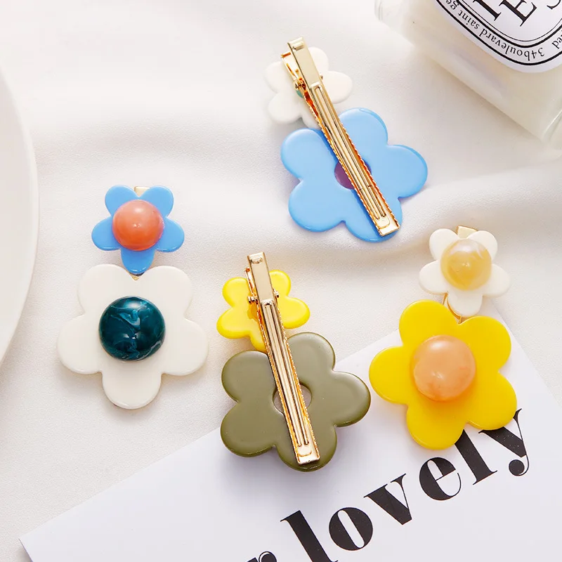 2 шт./компл. Ins/в партии милые с рисунками Корейская версия цветок заколка для