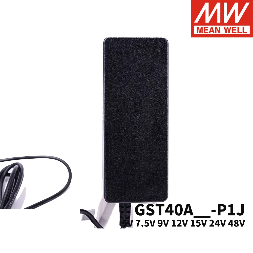 Mean Well GST40A Series P1J 40 Вт адаптер 5 в 7 9 12 В 15 18 24 48 Meanwell универсальный источник питания