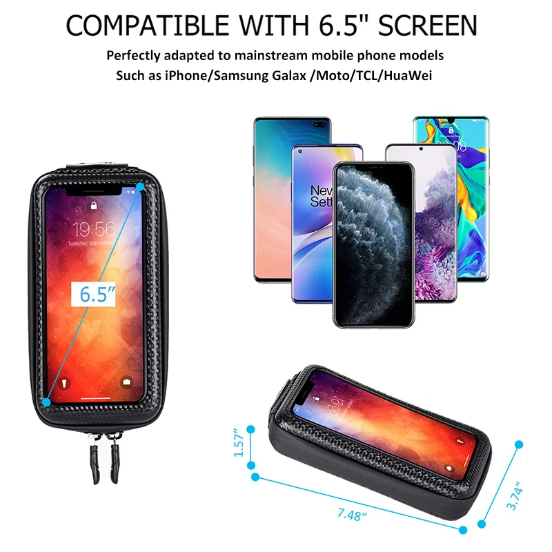 

BUCKLOS Hard Hell Bicycle Bag Bicycle Frame Front Top Tube Rainproof Cycling Touch Screen Bag Fit 6.5in Mobilephone Cycling Bag