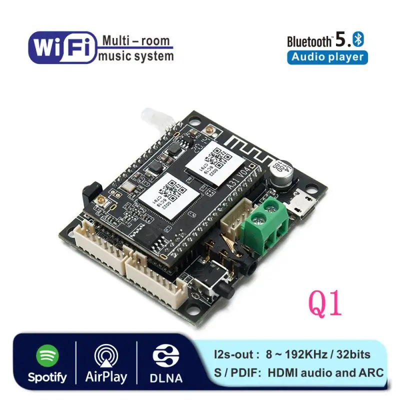 

Умный аудиоприемник с поддержкой Wi-Fi и Bluetooth, модель 2 в 1, модуль аудиоресивера с Wi-Fi, аналоговый выход Airplay с I2S