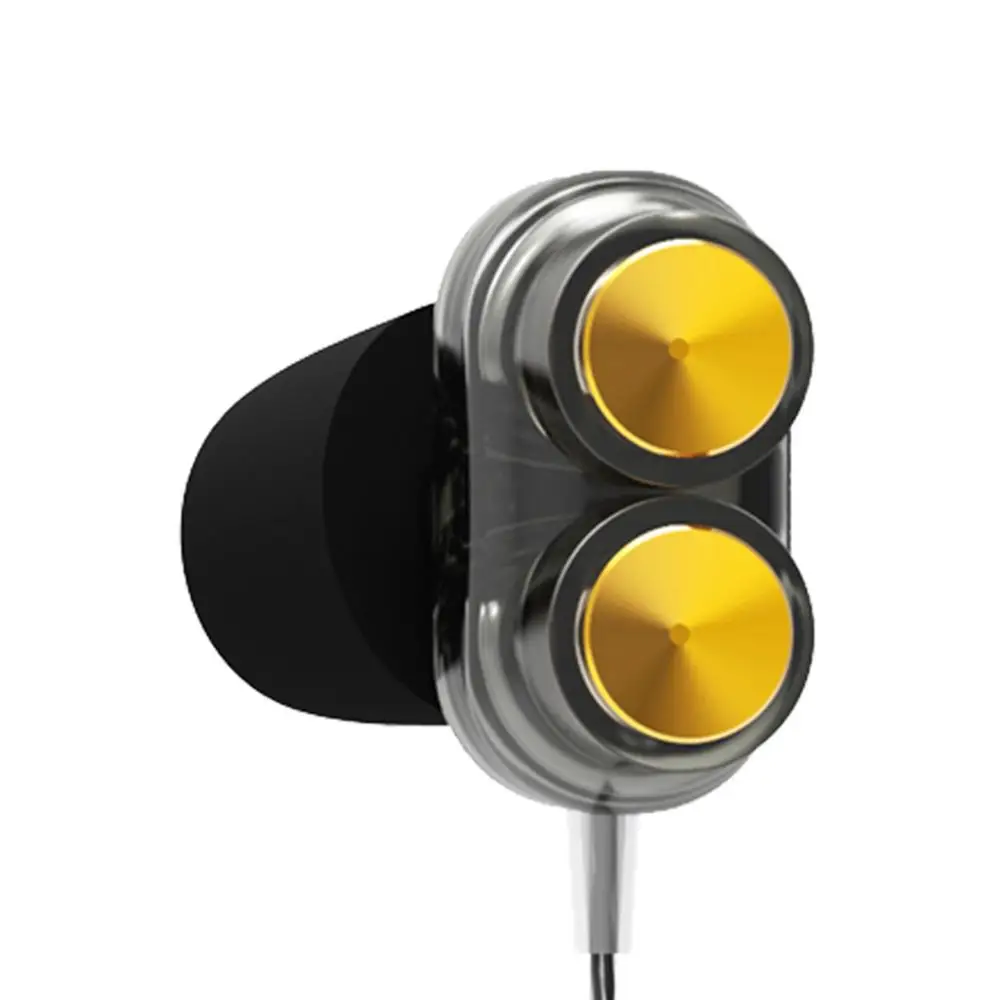 Спортивные наушники с двумя драйверами 3 5 мм разъем гарнитура громкой связи