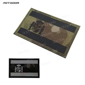 Нашивки с испанским флагом, эмблема, ИК, инфракрасные Светоотражающие военные 8 см, крючок и петля, тактические государственные флаги