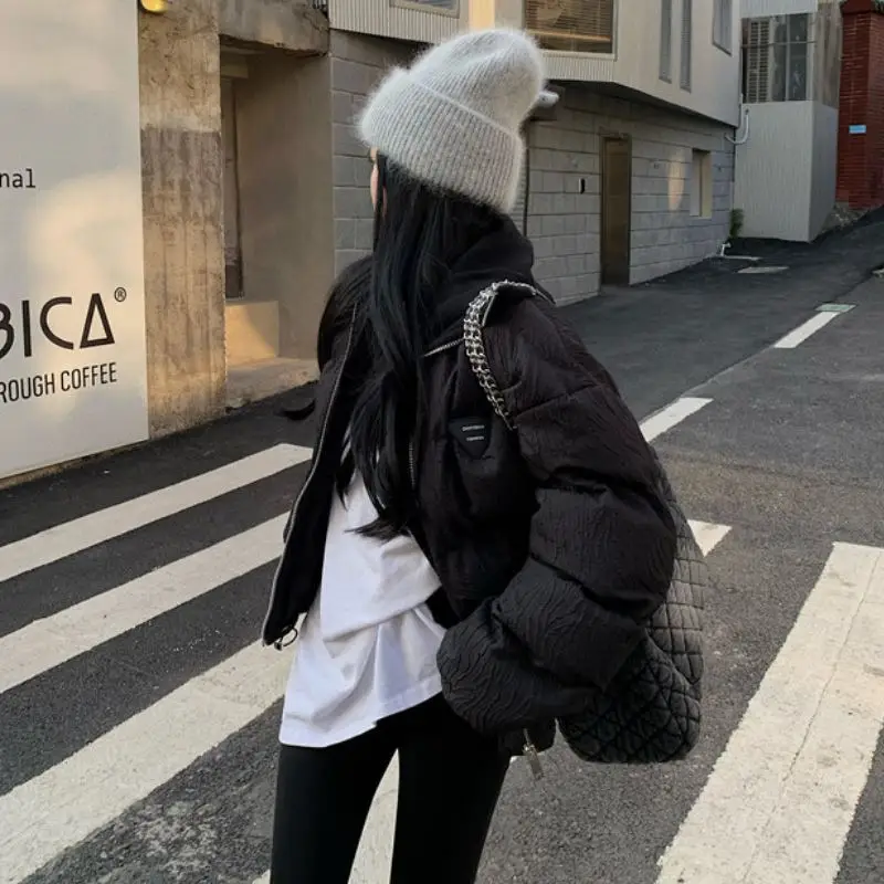 EleeMee Winter Jacket Fashion For Women Zipper Green Ins Stylish Thick Warm Turtleneck Parkas Loose Coat Lady Free Size | Женская одежда