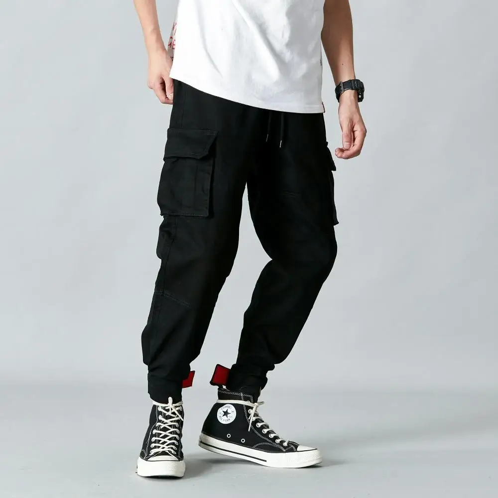 Джоггеры в стиле Харадзюку мужские военно-зеленые камуфляжные свободные брюки