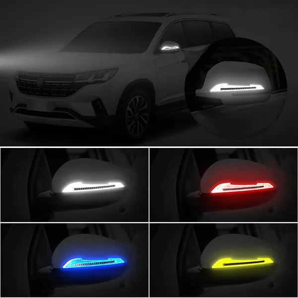 

Car Reflective Stickers Warning Strip Tape Traceless Protective Sticker Warn on Car Rearview Mirror Exterior Auto Accessories