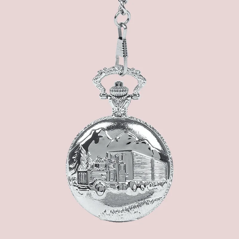 8179small truck retro pocket watch with necklace   truck pocket watch factory direct large