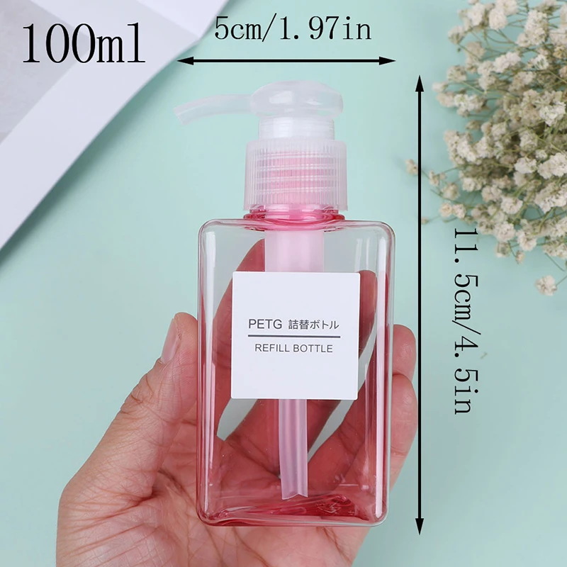 

4Color 100ml Portable Travel Pump Soap Dispenser Bathroom Sink Shower Gel Shampoo Lotion Liquid Hand Soap Pump Bottle Container