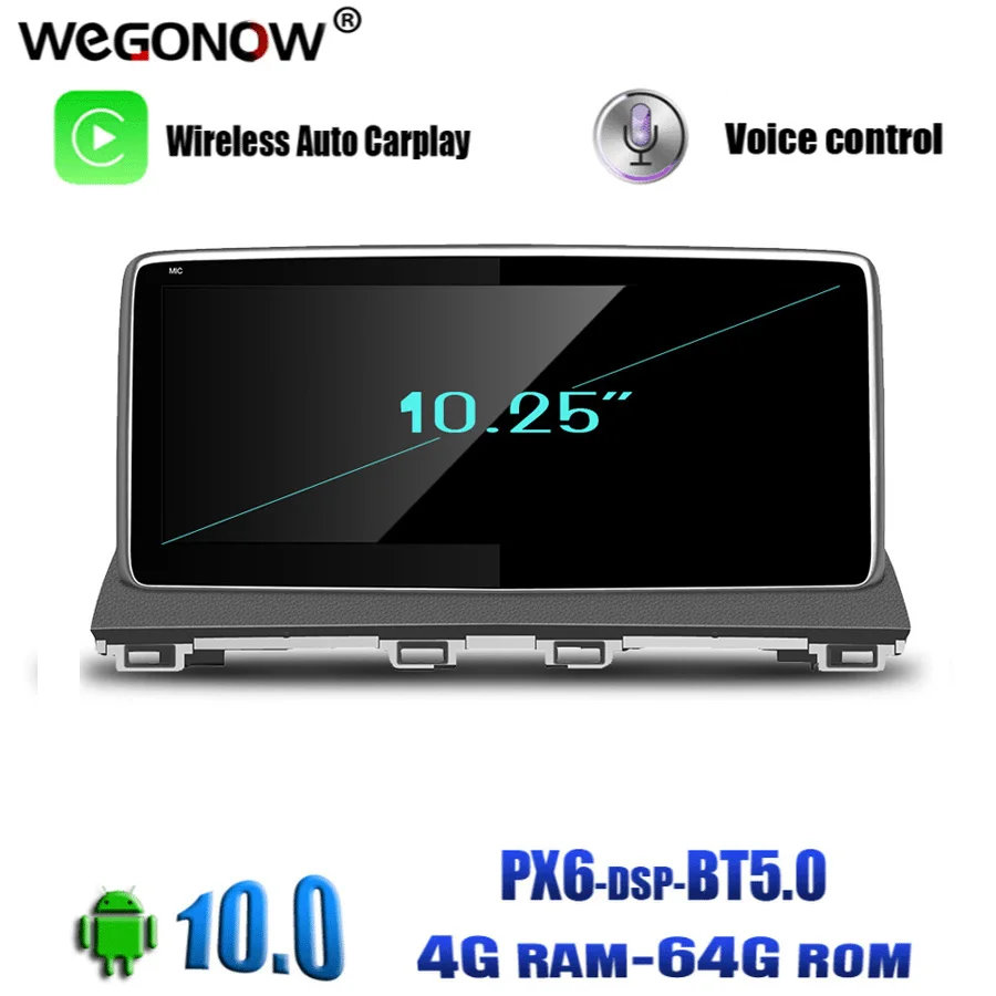 Автомобильный DVD-плеер PX6 DSP 10 25 дюйма IPS Android 0 8 ядер 4 Гб ОЗУ 64 ПЗУ GPS карта RDS радио