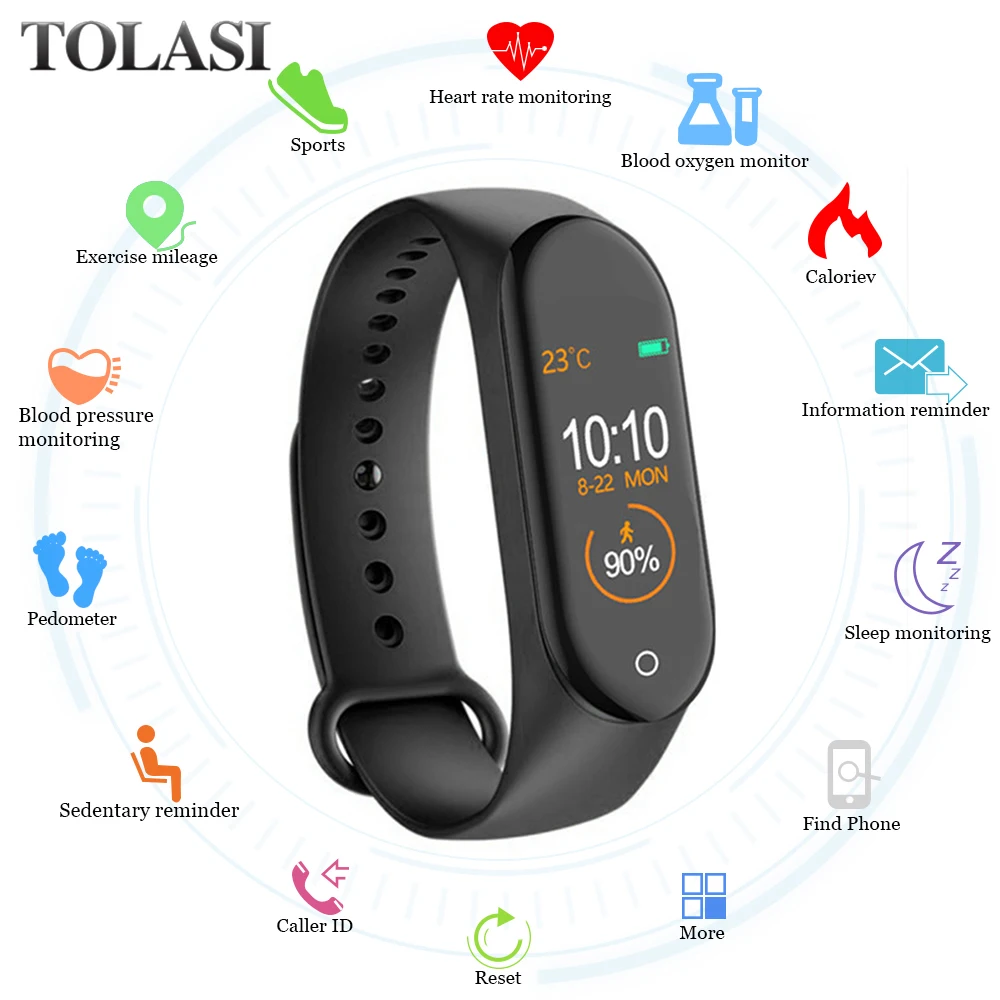 M4 смарт Браслет фитнес трекер часы спортивный браслет сердечный ритм кровяное