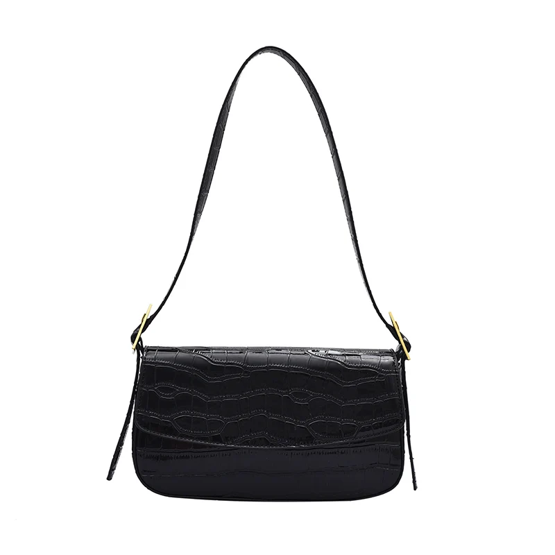 

Patent Leather Stone Pattern Shoulder Bags For Women 2021 Winter Trend Hand Bag Women's Branded Trending Luxury Handbags