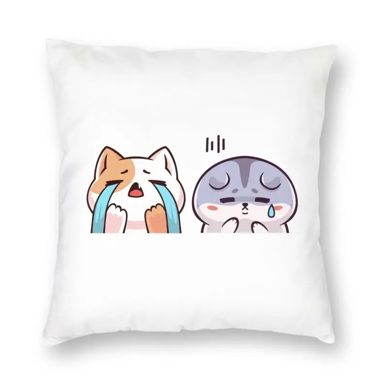 

Cute Sad Crying Cat And Hamster Nordic Throw Pillow Covers Home Decorative Cushion Cover Animal Sofa Cushion