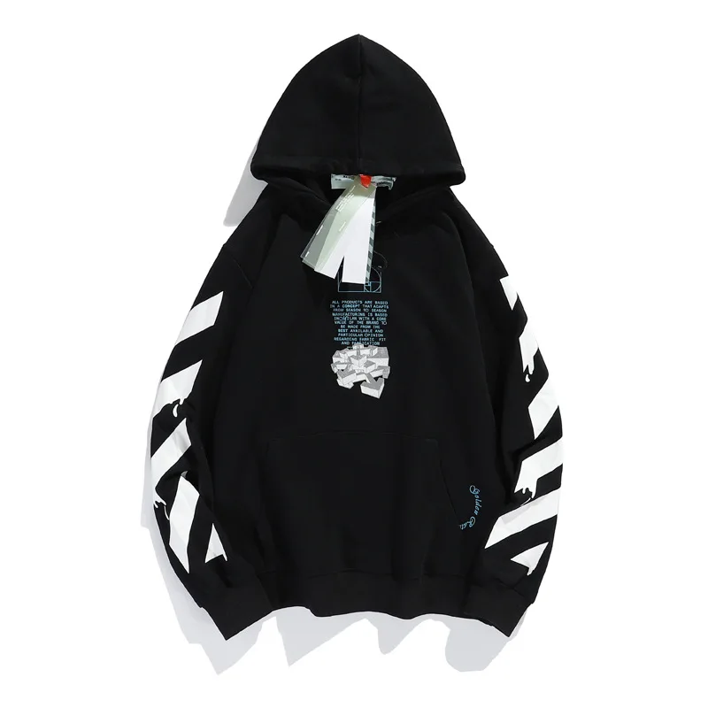 

Off street fashion brand white 2021fw paint graffiti arrow Hooded Sweater thin casual jacket for men and women