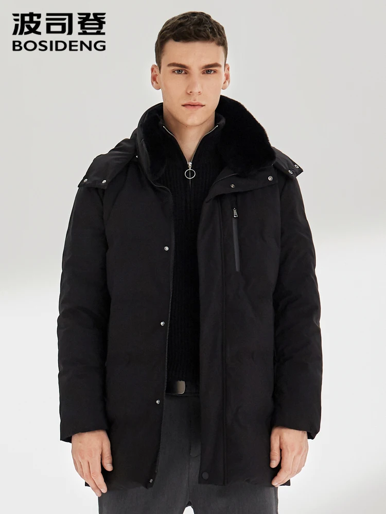 Мужская куртка-пуховик BOSIDENG зимняя ветрозащитная куртка средней длины со