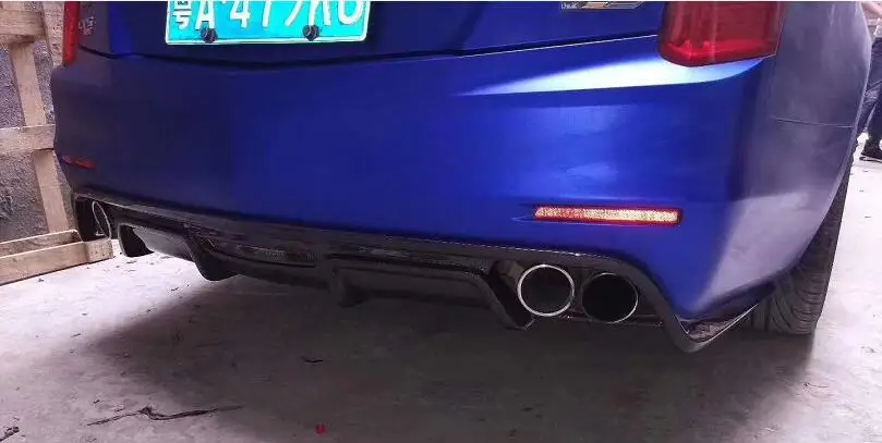 

High Quality Carbon fiber Trunk Wing Lip Spoiler & Rear Bumper Diffuser Cover For Cadillac CTS 2014 2015 2016 Year