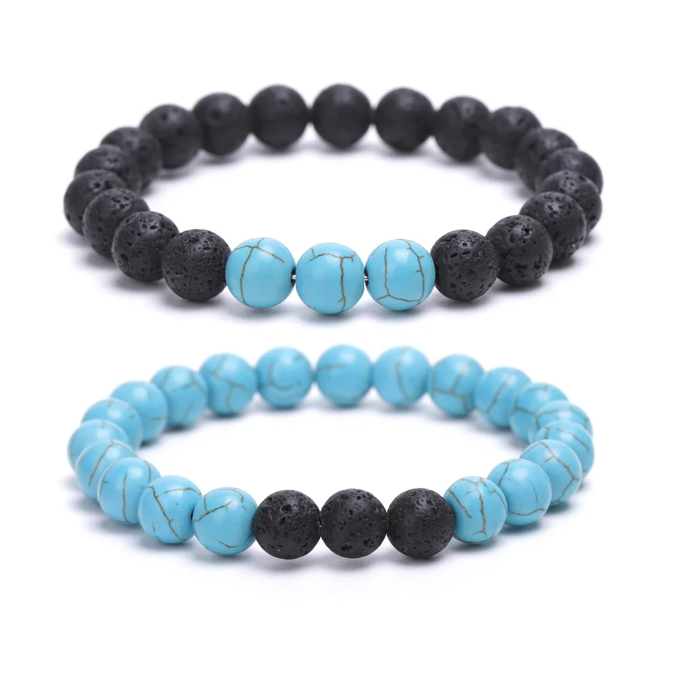 

8mm Natural Stone Lava kallaite Bead Bracelet Diy Essential Oil Diffuser Friend Couples Bracelets For Women Men Jewelry