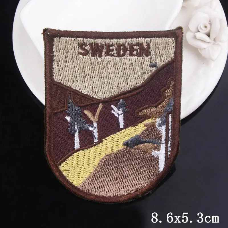 Лагерная нашивка для одежды вышитая с вышивкой листьев куртки пришивания/глажка