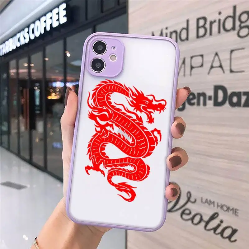 

Chinese dragon retro art Phone Cases matte transparent For iphone 7 8 11 12 plus mini x xs xr pro max cover
