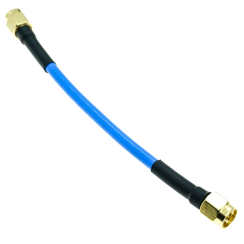 Полугибкий коаксиальный кабель со штекером SMA на штекер RG405 086 цвет синий |