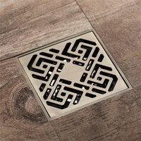 tuqiu floor drains antique bronze brass shower floor drain bathroom deodorant euro square floor drain strainer cover grate waste