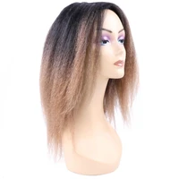 synthetic wig afro style pre stretched straight hair 16inch length wigs for women