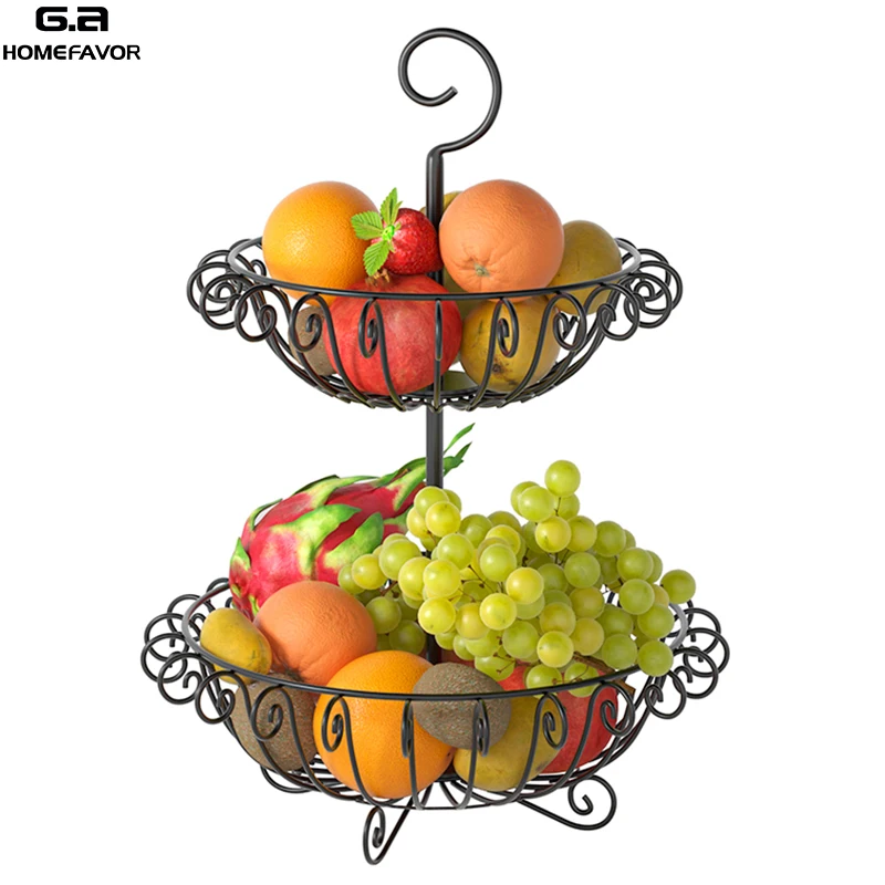 Корзина для фруктов полка хранения 2 шины самодизайнерский органайзер съемная