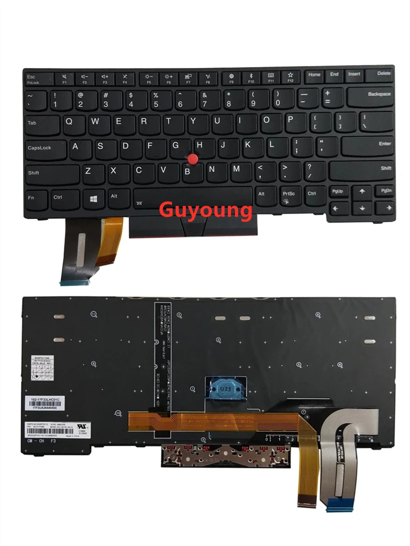Клавиатура с американской подсветкой для Lenovo ThinkPad E480 E490 L380 L390 L480 L490 T480S T490 T495 P43S