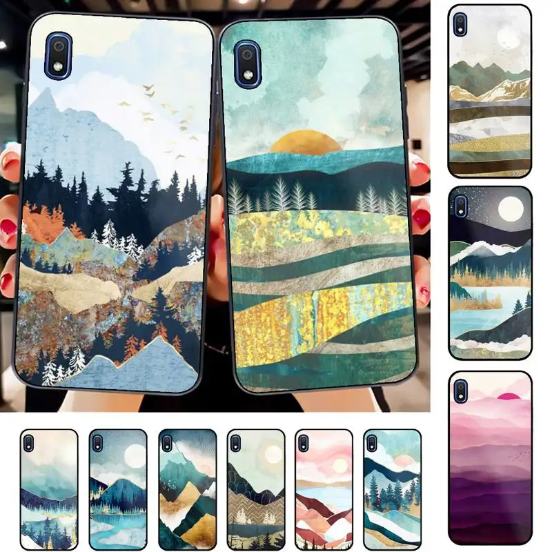 

TOPLBPCS Mountain Forest Marble Moon Sun Phone Case for Samsung A30s 51 71 10 70 20 40 20s 31 10s A7 A8 2018