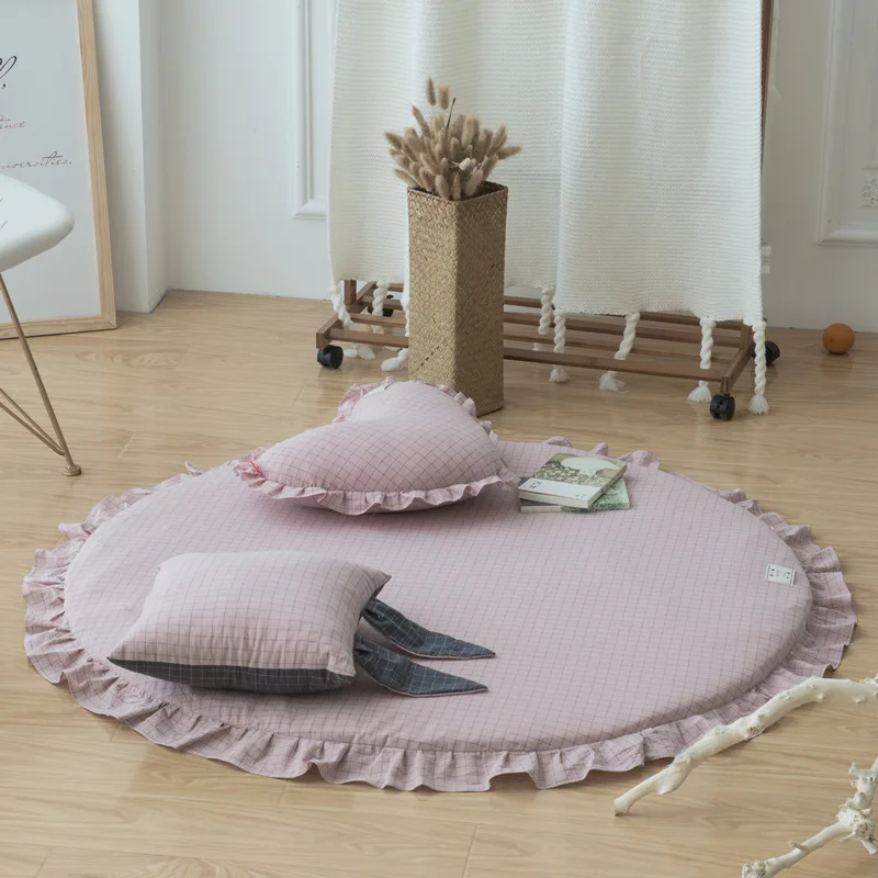 ruffles B Бантом ковер с refulles детский игровой коврик ковер 150*150 см домашний декор для детей коврик нескользящий; для пола коврики моющиеся съемный для маленьких мальчиков и девочек - Цвет: ruffles B