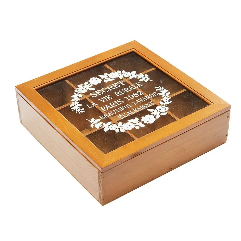 9 секций деревянная шикарная коробка для чая отсеки контейнер сумка хранения