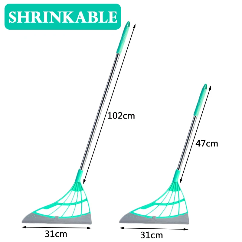 

Rubber Broom Hand Push Sweeper Magic Broom Floor Wiper Squeegee for Floor Cleaning Floor Squeegee Sweeping Brush Pet Hair Broom