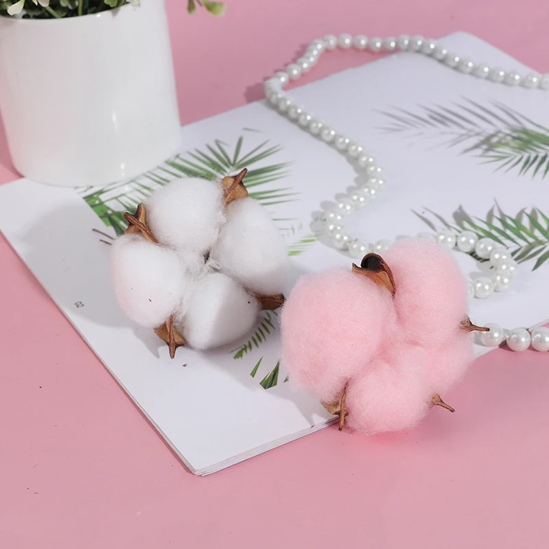 10Pcs Colorful Wedding Christmas Home Wreath DIY Decor Florist Supplies Natural Cotton Flower Dried Artificial Flowers Plants - купить по