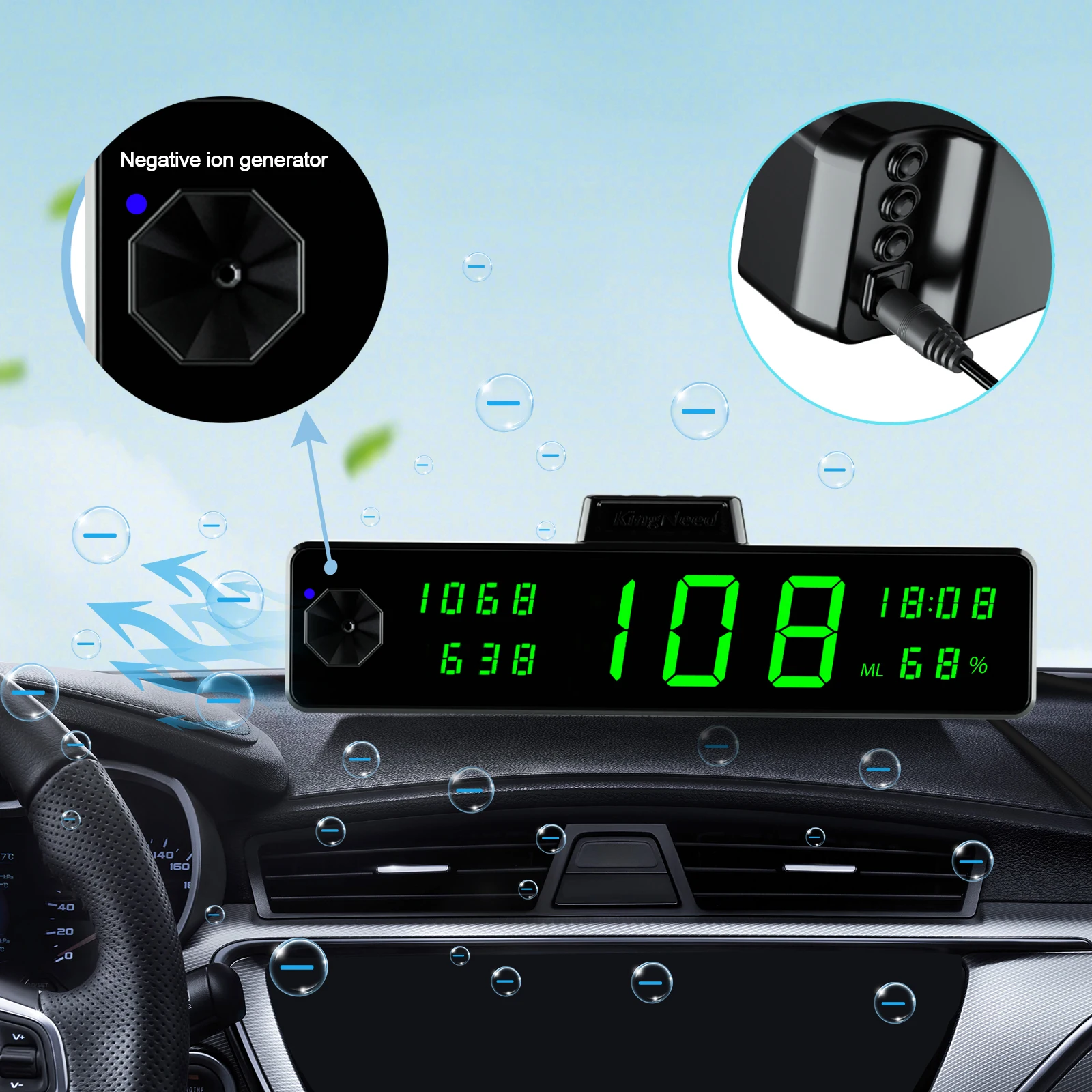

Цифровой спидометр KINGNEED C3030, универсальный GPS-дисплей с детектором влажности и генератором отрицательных ионов